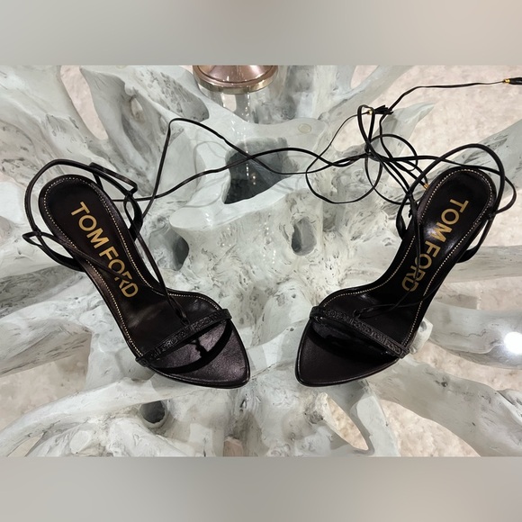 Authentic NIB TOM FORD LEATHER TASSEL ANKLE WRAP SANDAL...RETAIL $1390 - Picture 7 of 13